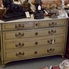 French painted chest w/ marble top
