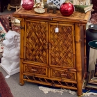 Vintage rattan & bamboo chest w/ 2 drawers