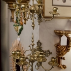Pair of unusual brass wall (corner) candlesticks