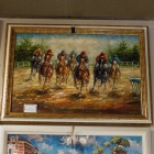 Impressionist derby horse race scene - painting