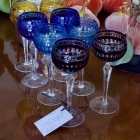 Set of 8 Wedgwood wine colored glasses