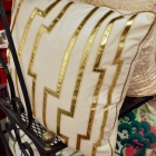 Gold metallic pillow – one of pair