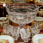 Tall, crystal pedestal, Punchbowl or centerpiece bowl