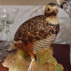 Ceramic painted quail – one of pair
