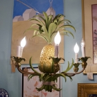 Vintage Italian tole pineapple chandelier.