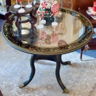 Round glass top 38” table by E.J. Victor