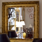 Gold framed mirror, blackberry pattern
