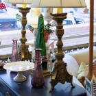 Pair of brass French lamps