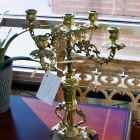 Pair of French brass candelabras