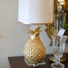 Gold pineapple lamp (1 of pair)