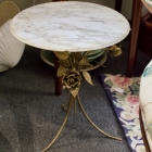 Marble top tole floral table