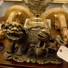 Hand carved composite foo dogs