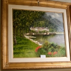 Lakeside European estate oil on canvas