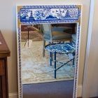 Blue & white lacquered mirror