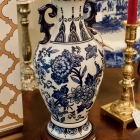 Blue & white botanical vase