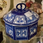 Blue & white covered dish