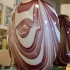Kamei glass Osaka swirl vase