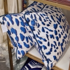 Blue animal print pillow pair