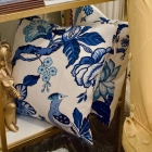 Blue & white bird pillows