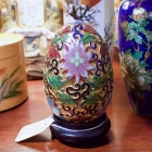 Large cloisonné egg on stand
