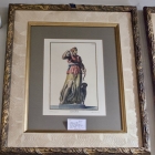 “Diana” vintage hand colored engraving