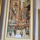 French street scene w/ figures Oil on canvas