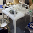 White table w/ glass top