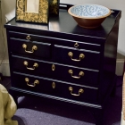 Century black 2 over 2 chest w/ pull out shelf