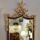 Black & gold scroll leaf mirror