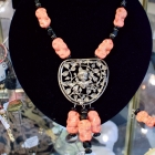 Venetian coral glass necklace