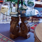 Round glass top table w/ base