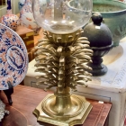 Solid brass pine cone candle lamp