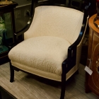 Hickory white upholstered arm chair