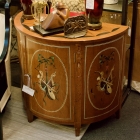 Hand painted demilune cabinet