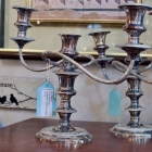 3 arm silver plate candelabra