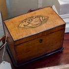 Inlaid nautilus shell tea caddy