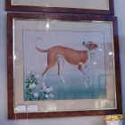 Whippet on silk painting