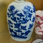 Blue & white antique melon jar