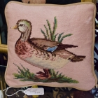 Needlepoint duck pillow