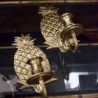 Brass pineapple sconce pair