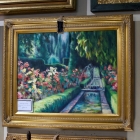 “Alhambra Garden” impressionist oil on canvas