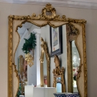 Wood vintage gilded mirror