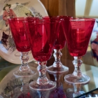 Ruby red glasses - set of 4