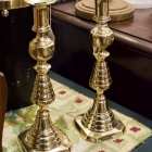 Antique English brass candlesticks