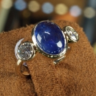 14K gold cabochon sapphire 6.58CT ring