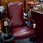 Burgundy leather arm chair