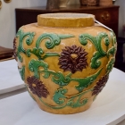 Chinese ochre & green glazed earthenware