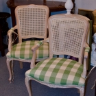 French cane back chairs pair