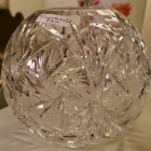 7” crystal rose bowl vase