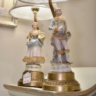 Bisque figure lamps pair